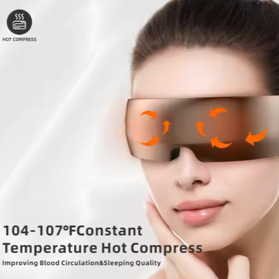 RENPHO True View Eye Massager for Migraines, 5 Modes Rechargeable Heated Temple Massager for Eye Relax, Improve Eye Circulation, Reduce Dry Eyes, Dark Circles, Delay Eye Aging