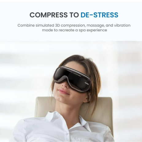 Renpho Eye Massager with Heat & Bluetooth Music, Rechargeable Eye Care Machine with 5 Modes, Black