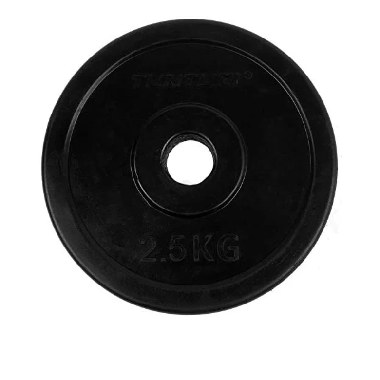 MF Black Rubber Plate 25 mm bore, 2.5 Kg to 20Kg, Sold as Piece
