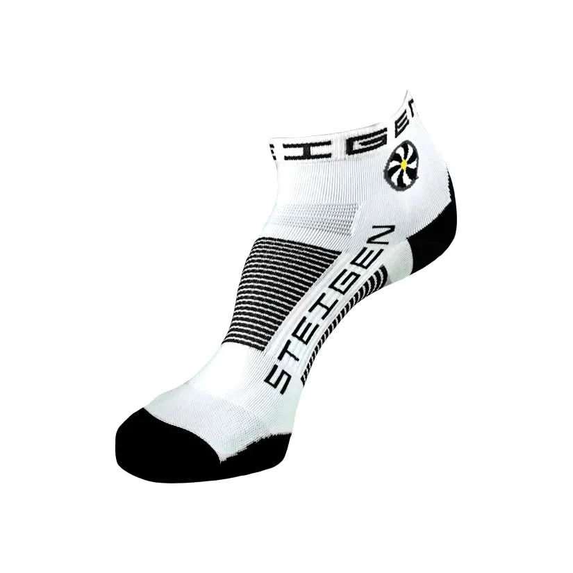 Steigen Running Socks ¼ Length, 5-12 Unisex (One Size Fits All) White