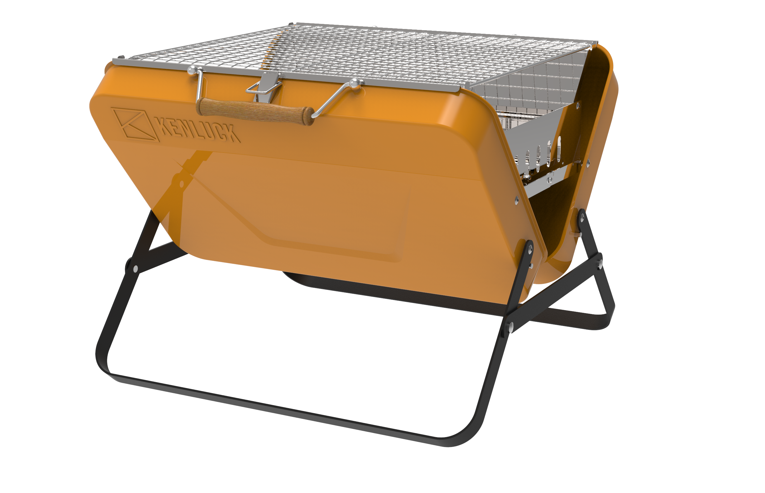 Kenluck Grill Celebration, Portable Barbeque Grill Sunny Gloss Yellow
