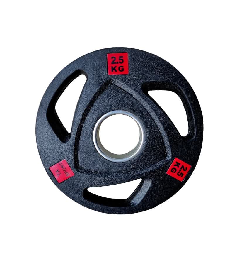 Combo 1441 Fitness 6 ft Olympic Barbell with Black Olympic Plates set | 60 Kg Set