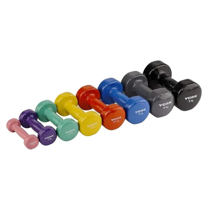 York, Fitness Single Vinyl Dipped Dumbbell, 1 Kg, 1671 Purple