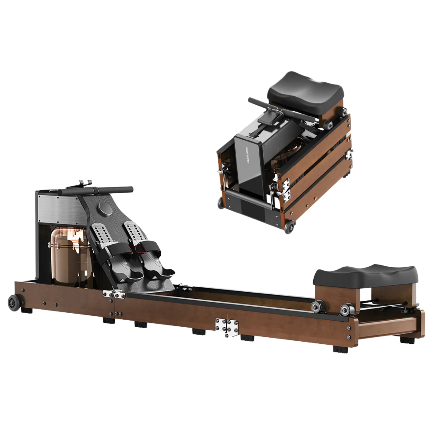 Kingsmith WM10 Tri-fold Water Rowing Machine Walnut