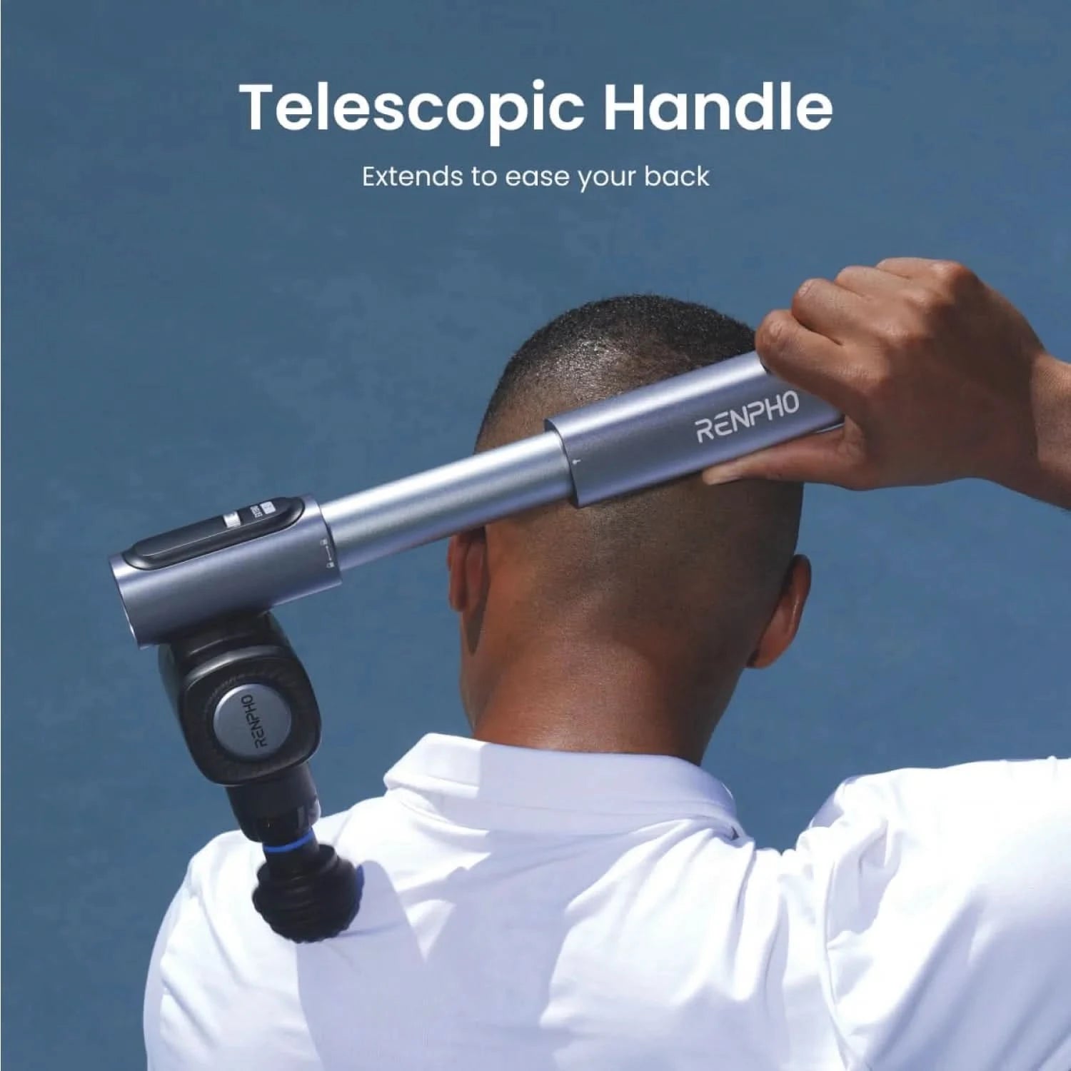 RENPHO Foldable Massage Gun with Extension Handle – Deep Tissue Percussion Massager