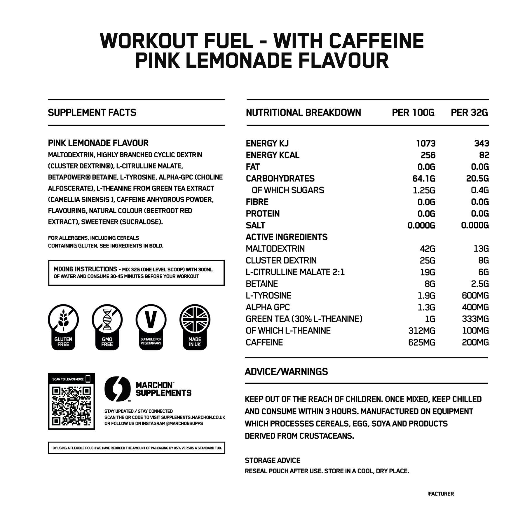MARCHON Workout Fuel - With Caffeine