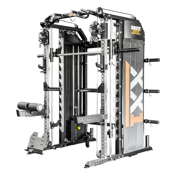 BruteForce XX1 Functional Trainer – Full Body All-in-One Gym Station with Smith & Cable System
