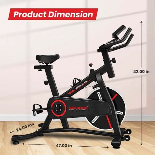 Sparnod Fitness Exercise Bike With 9 Kg Heavy-Duty Flywheel, SSB-09