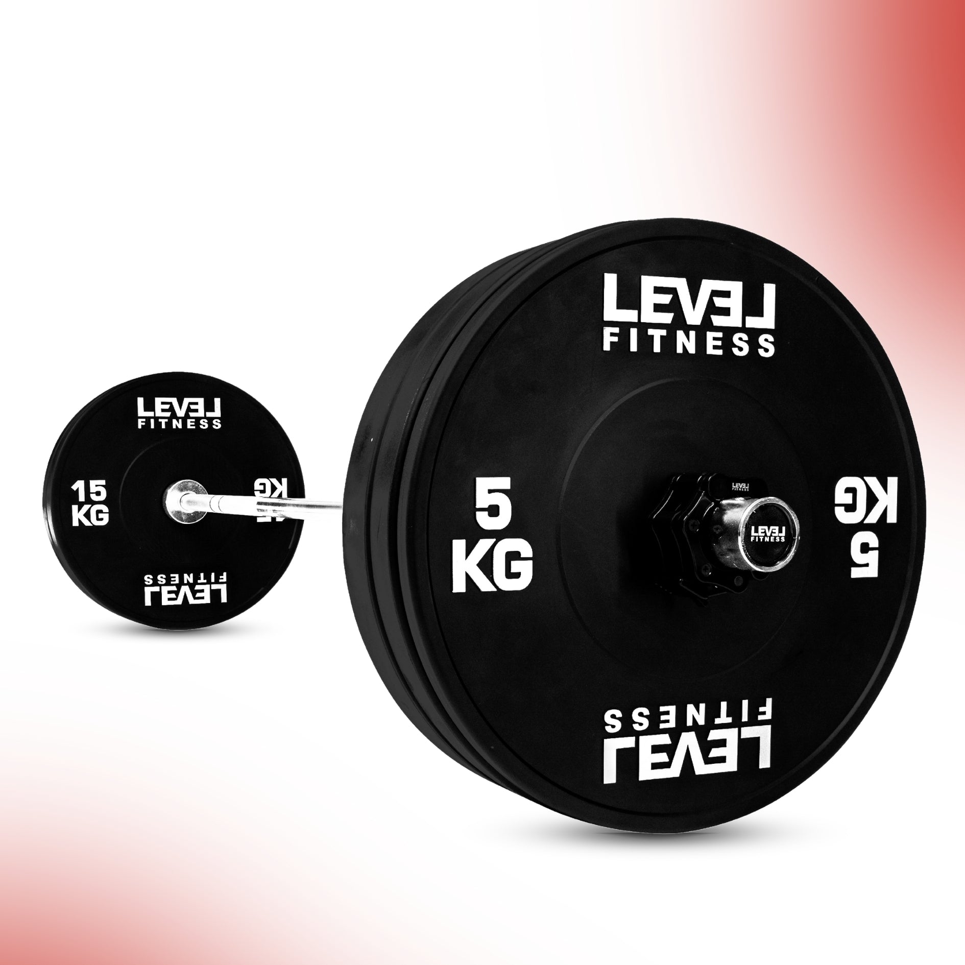 Level Fitness Black Rubber Olympic Bumper Plates - 5 to 25 KG | Per Piece