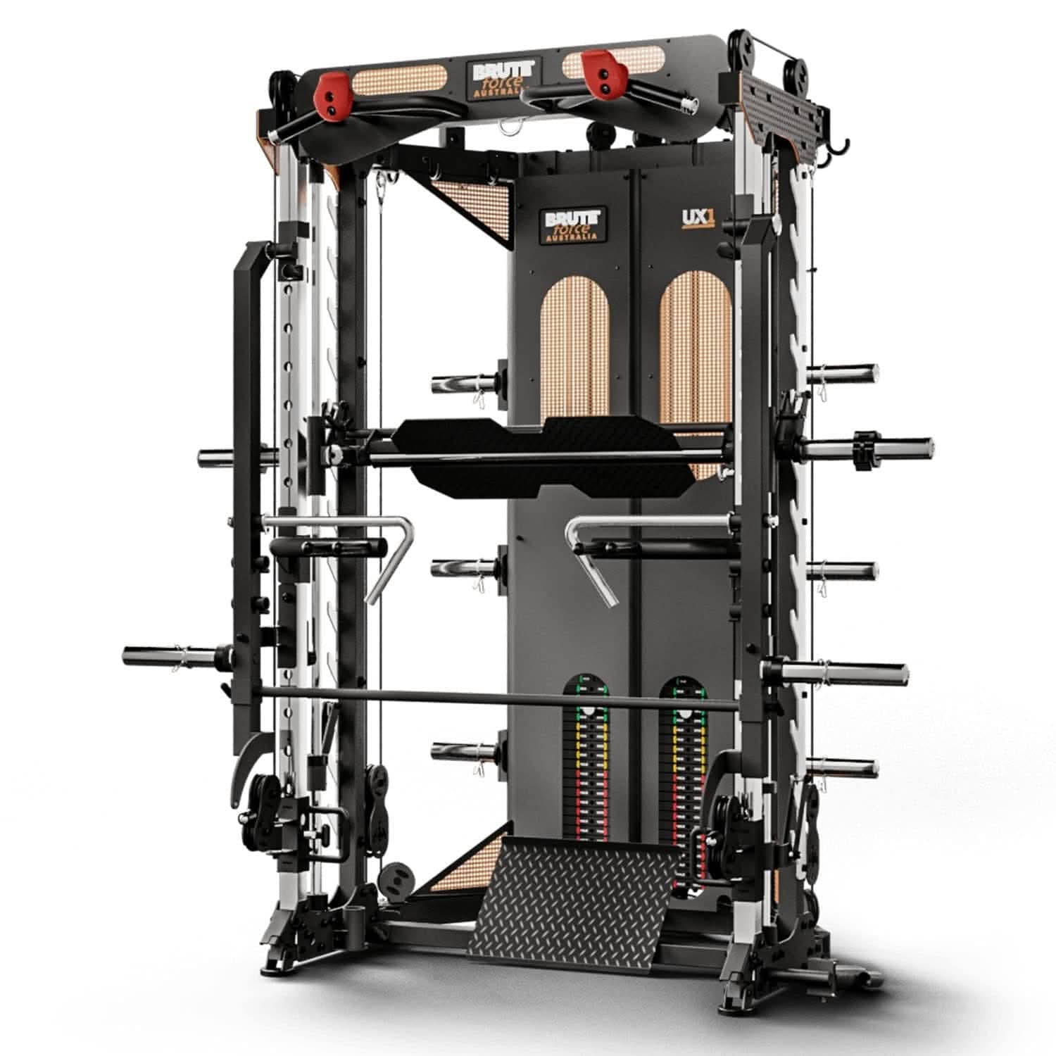 BRUTEforce UX1 Functional Trainer – Foldable Smith Machine, Power Rack & Cable Station