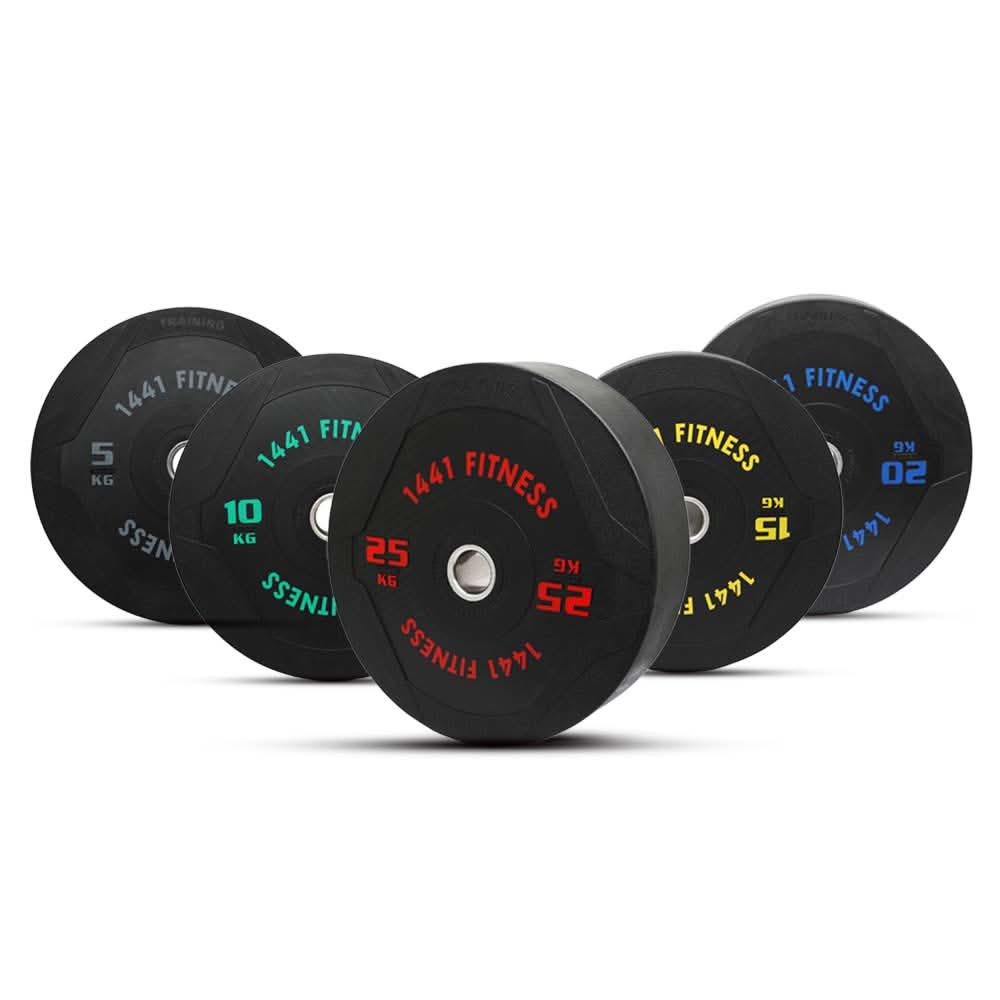 1441 Fitness PU Black Rubber Bumper Plates - 5 to 25 KG | Per Piece