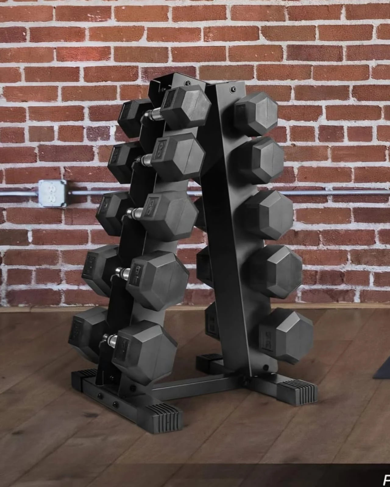 Body Strong Triangle A-Frame Dumbbell Rack – 5 Tier