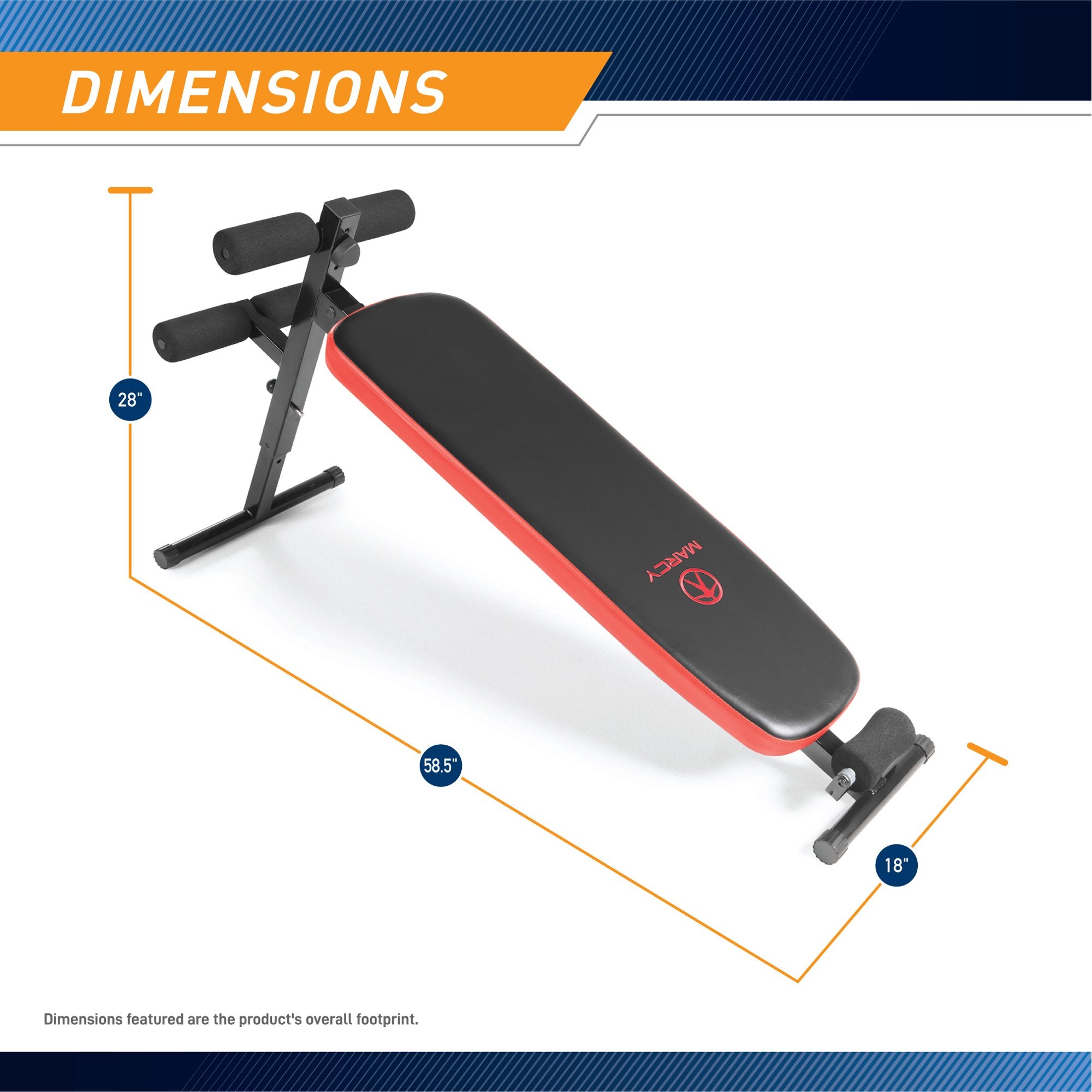 Marcy SB‑4606 Folding Utility Slant Board – Headrest Bench UAE
