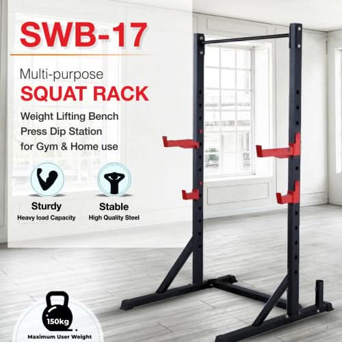 Sparnod Fitness SWB-17 Multi-Purpose Squat Rack – Heavy-Duty Power Rack for Home & Commercial Training