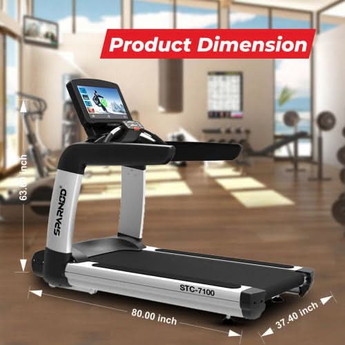 Sparnod Fitness, (7 HP AC Motor) Heavy Duty Commercial Use Treadmill, STC-7100