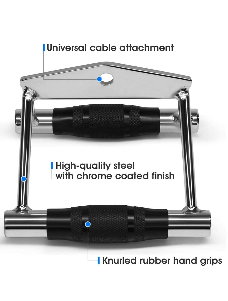 1441 Fitness Lat Attachment Double D Handle Lat Pull Down with Rubber Grips