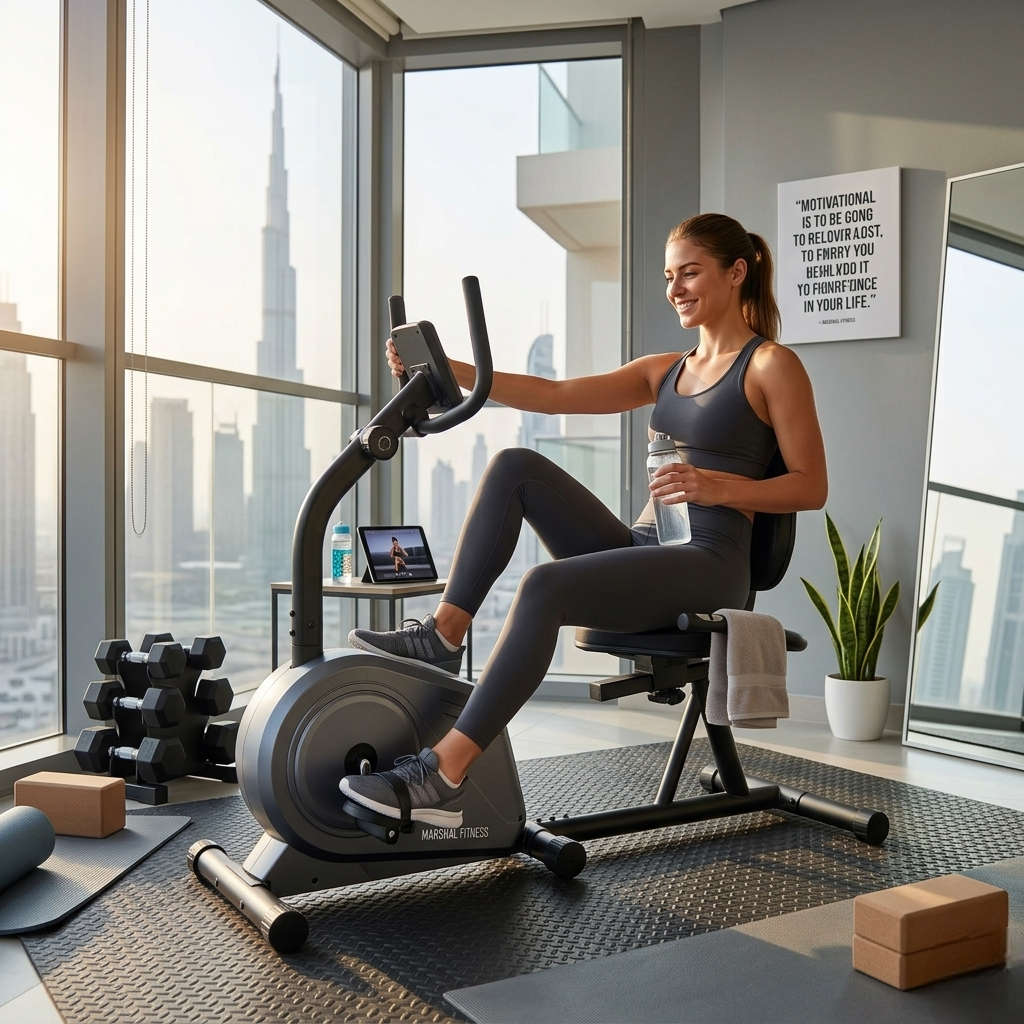 MF Recumbent Exercise Bike MF-348L 8-Level Magnetic LCD