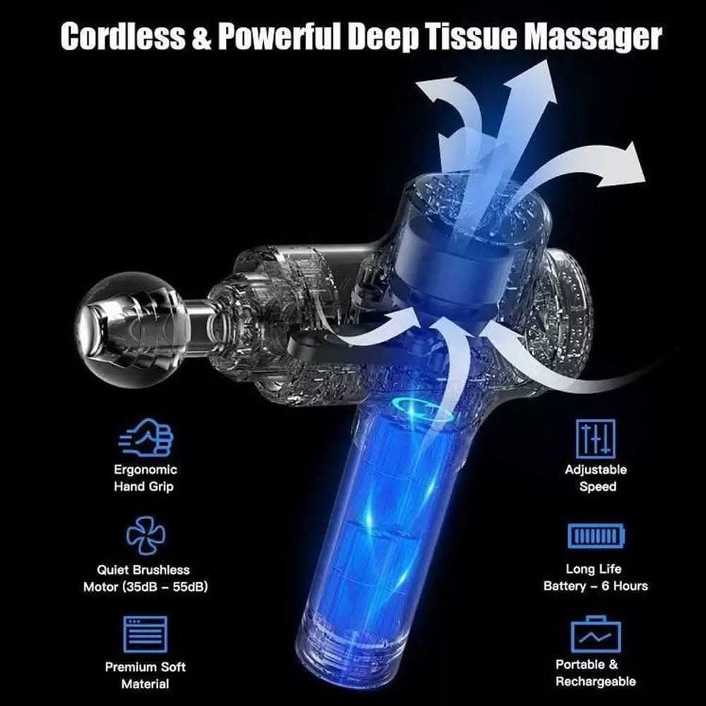 Powercore Massage Gun (With Changeable Heads) + Free Docking Station