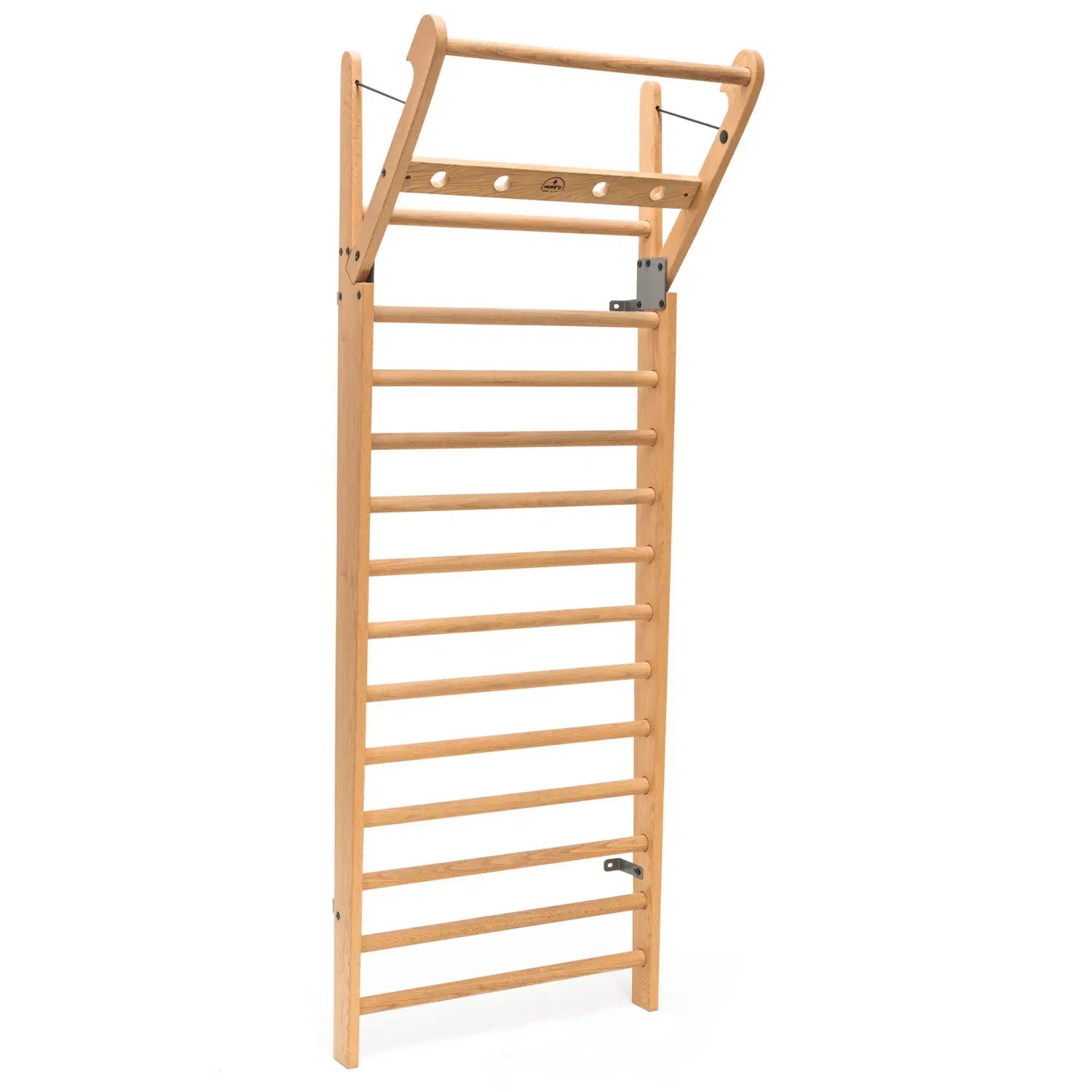 NOHRD WallBars – Wooden Wall Bar with Foldout Pull-Up Arm Oak