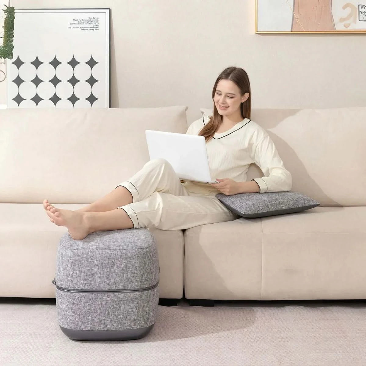 Nourest 3-in-1 Comfort F1 Foot Massager + Ottoman