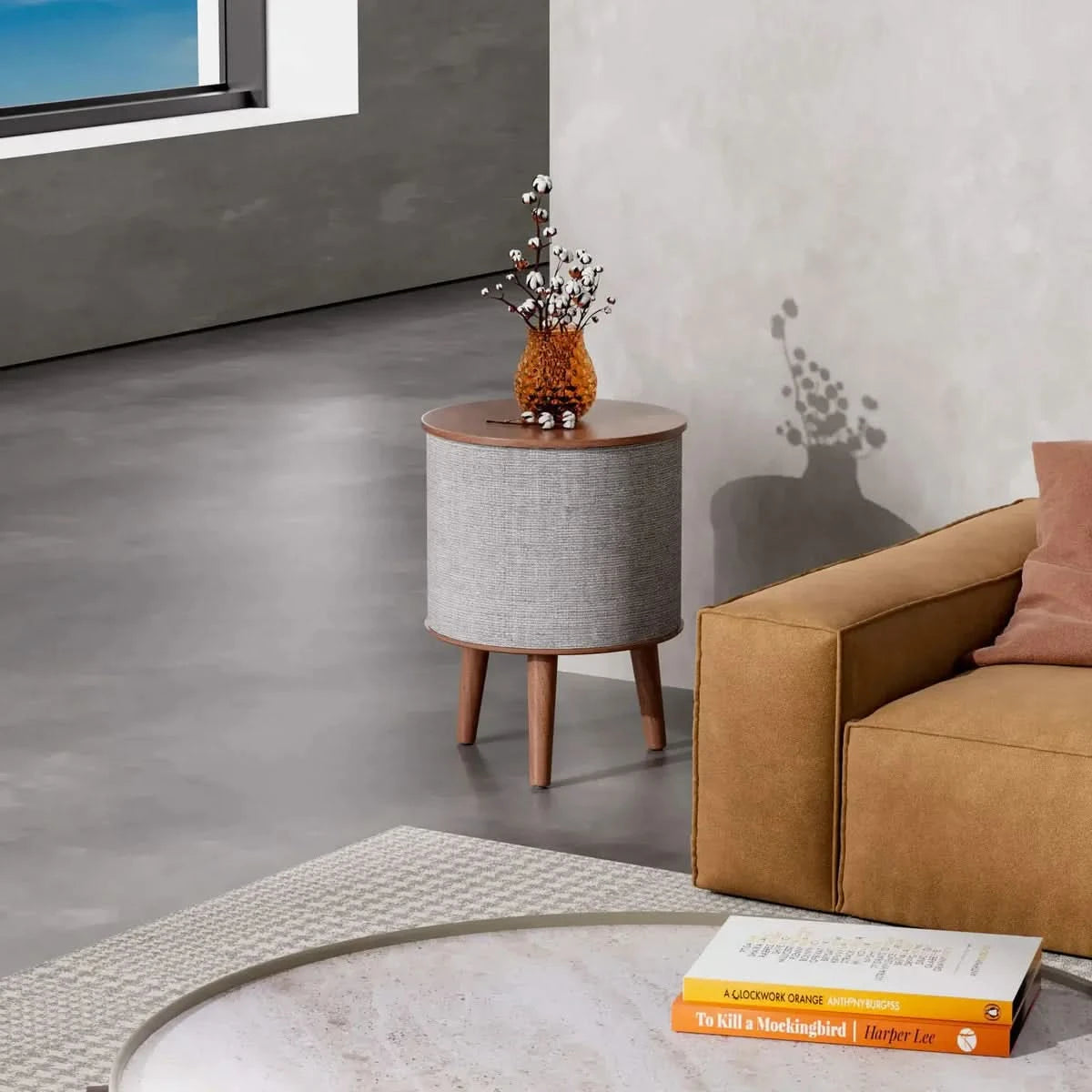 Nourest 3-in-1 Wireless Charging Side Table with Portable Bluetooth Speaker Table