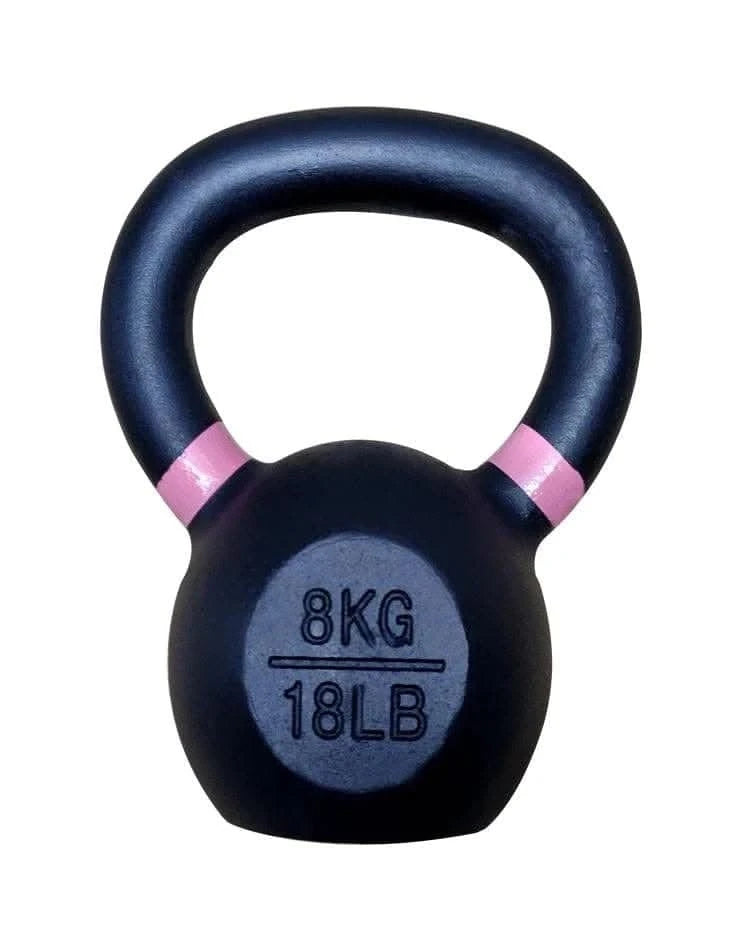 Combo 1441 Fitness Powder Coated Kettlebell - 4 Kg to 16 Kg - 7 Pcs Set With 2 Tier Rack - Athletix.ae