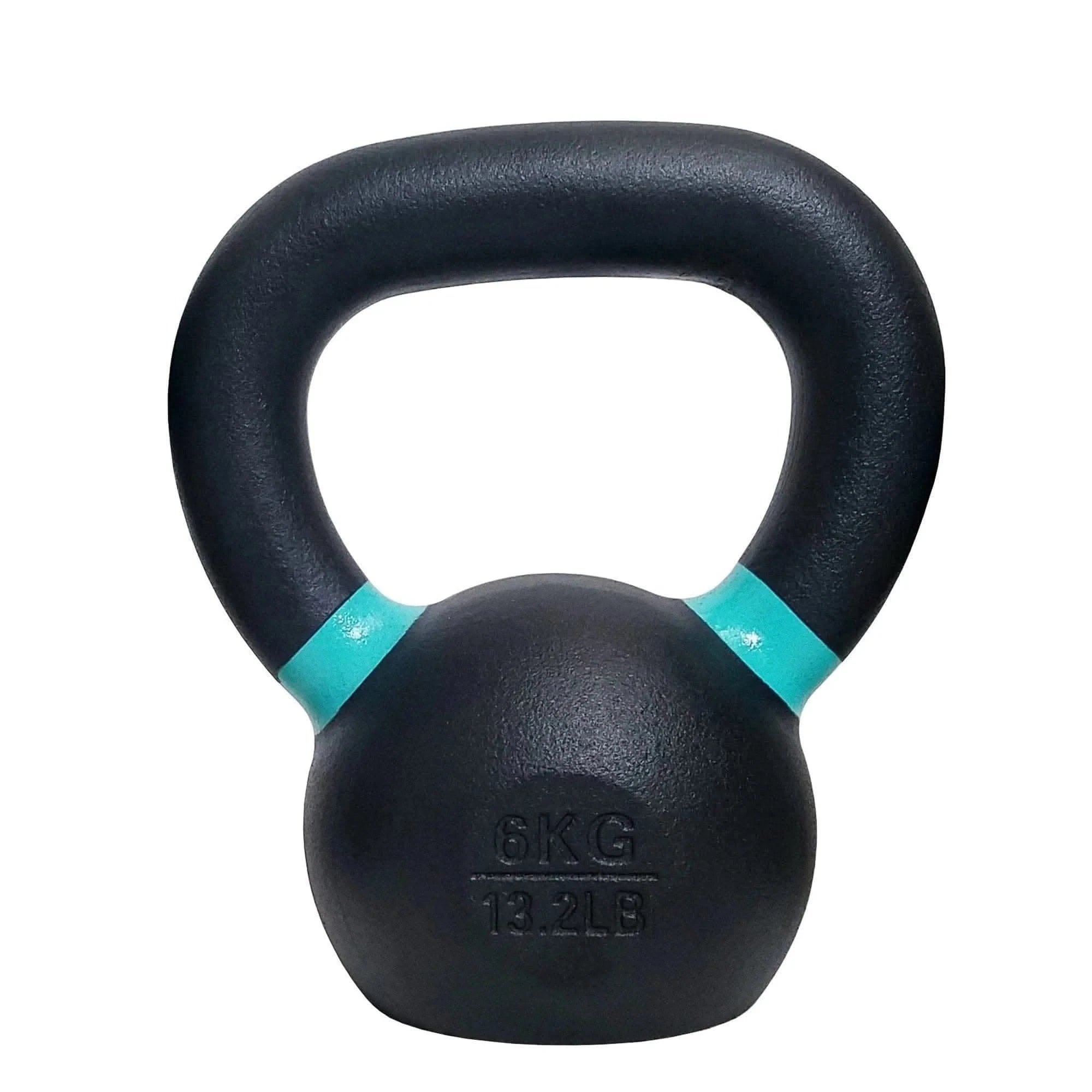 Combo 1441 Fitness Powder Coated Kettlebell - 4 Kg to 16 Kg - 7 Pcs Set With 2 Tier Rack - Athletix.ae