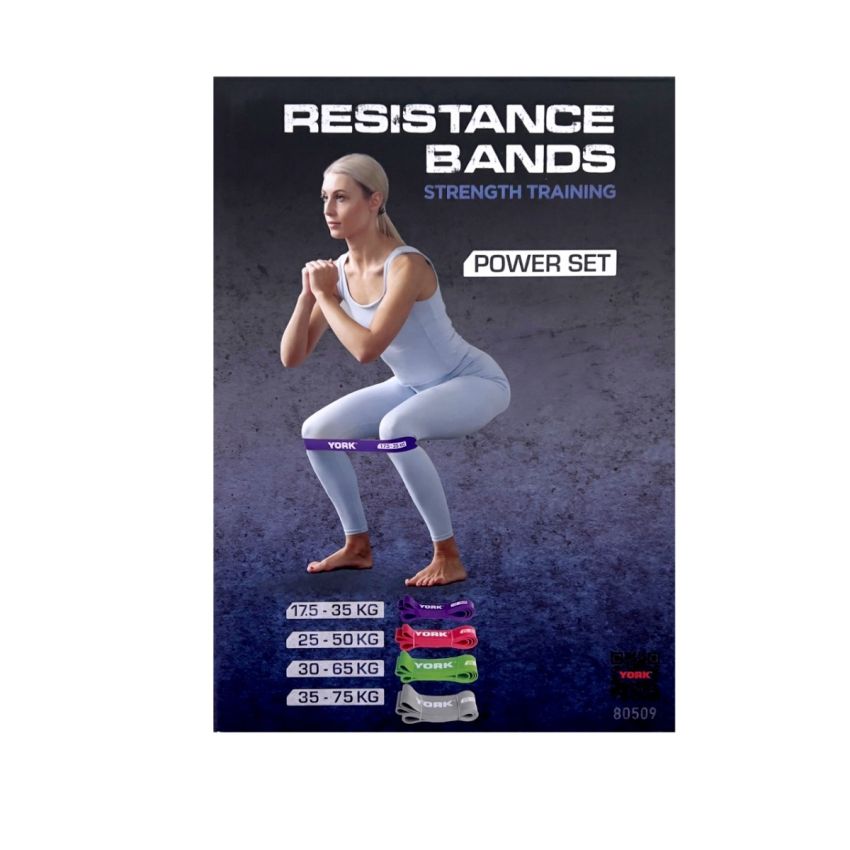 York Resistance Band Power Set, 4 Pieces, 80509