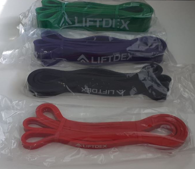 Liftdex Resistance Band Set (4): Strength Training | Rehab | Home Gym | Portable