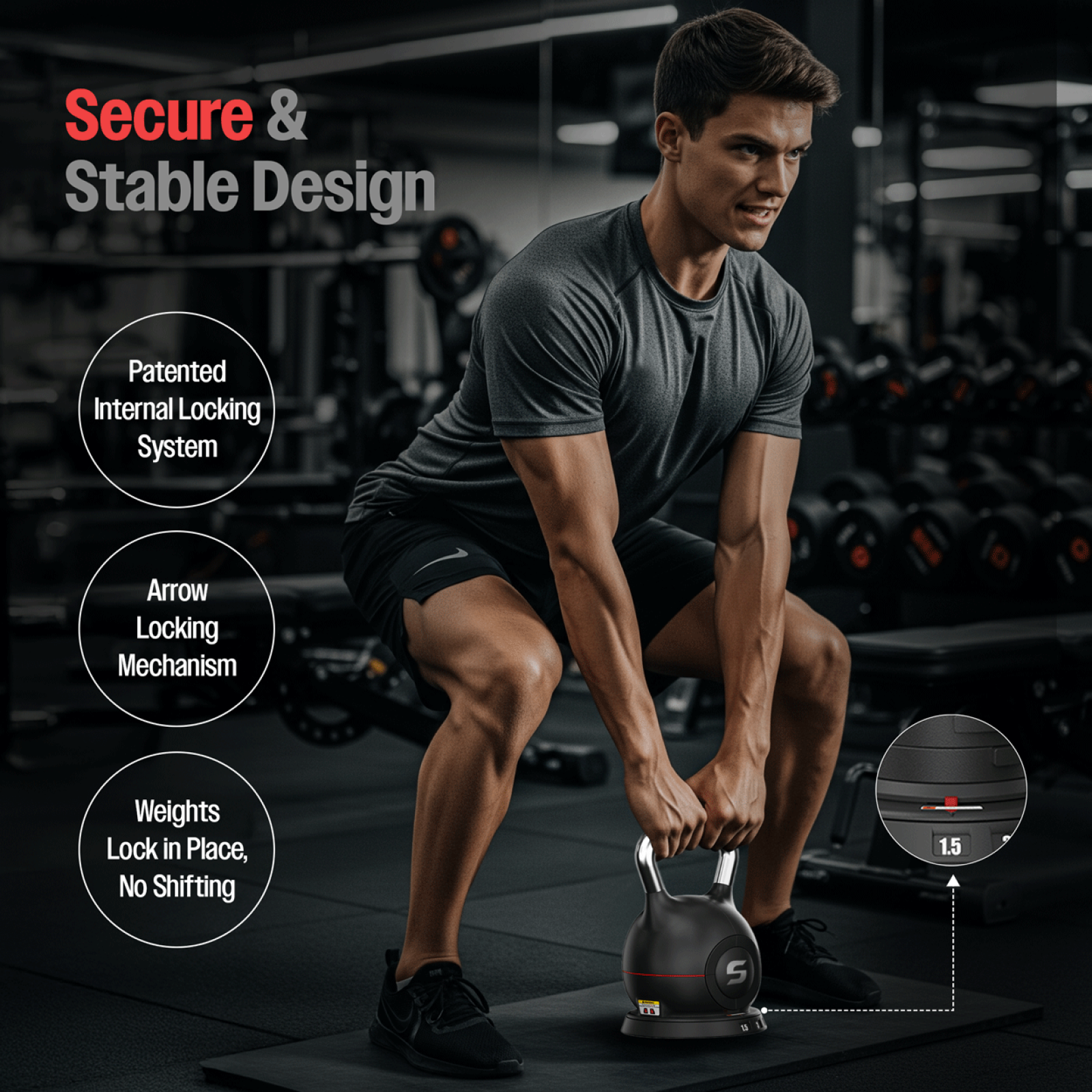 Sparnod Fitness 7 in 1 Adjustable Kettlebell, 10 KG, SK-12