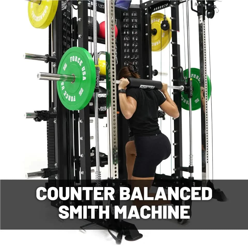 Force USA G15 All-In-One Trainer + Upgrade Kit – Compact Smith, Power Rack & Cable Gym Station
