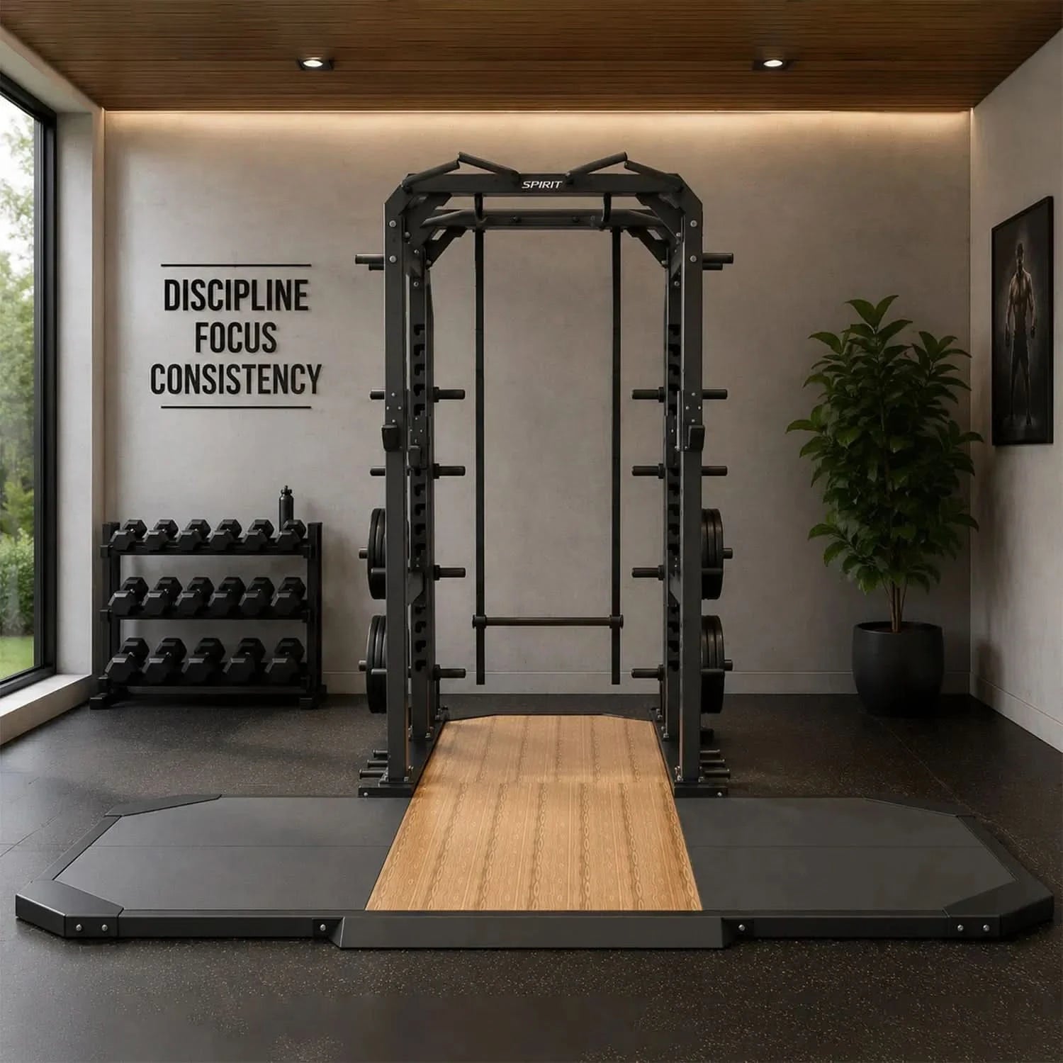 Spirit Fitness Full Power Rack with Platform SP-4203-P