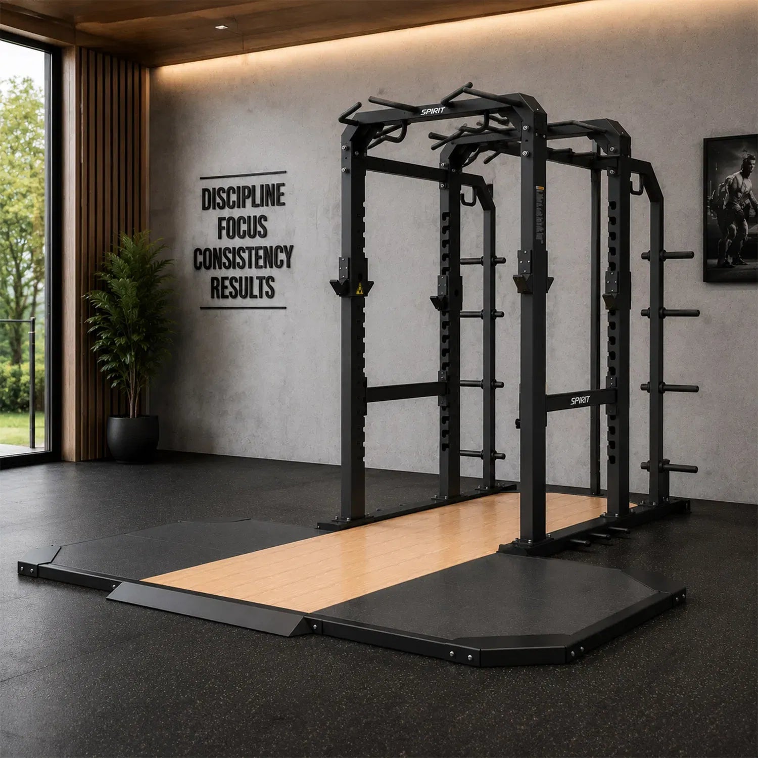 Spirit Fitness Full Power Rack with Platform SP-4203-P