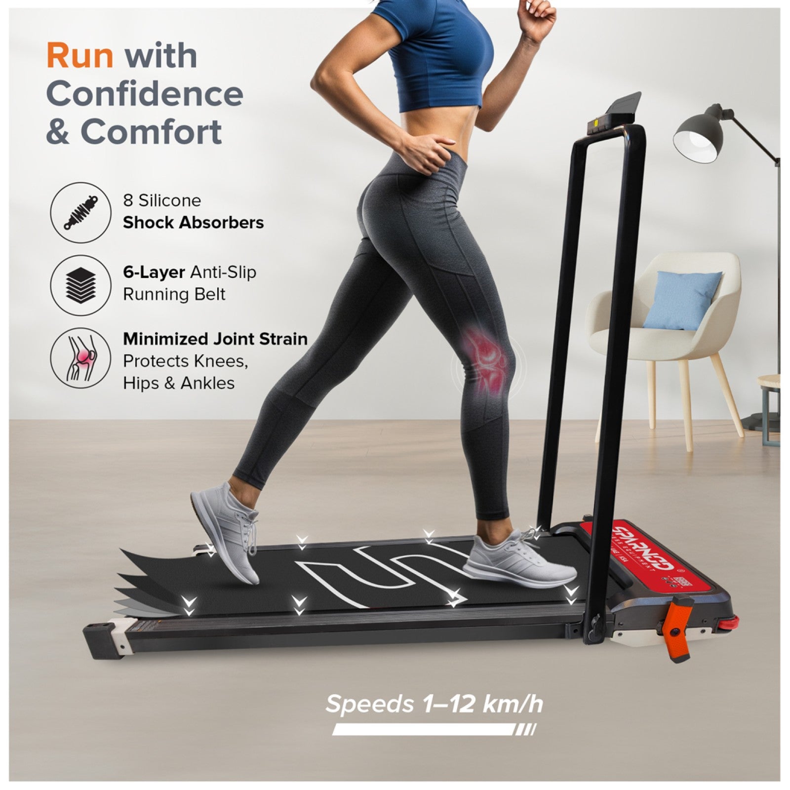 Sparnod Fitness Acupressure FlipPad Walkingpad Treadmill