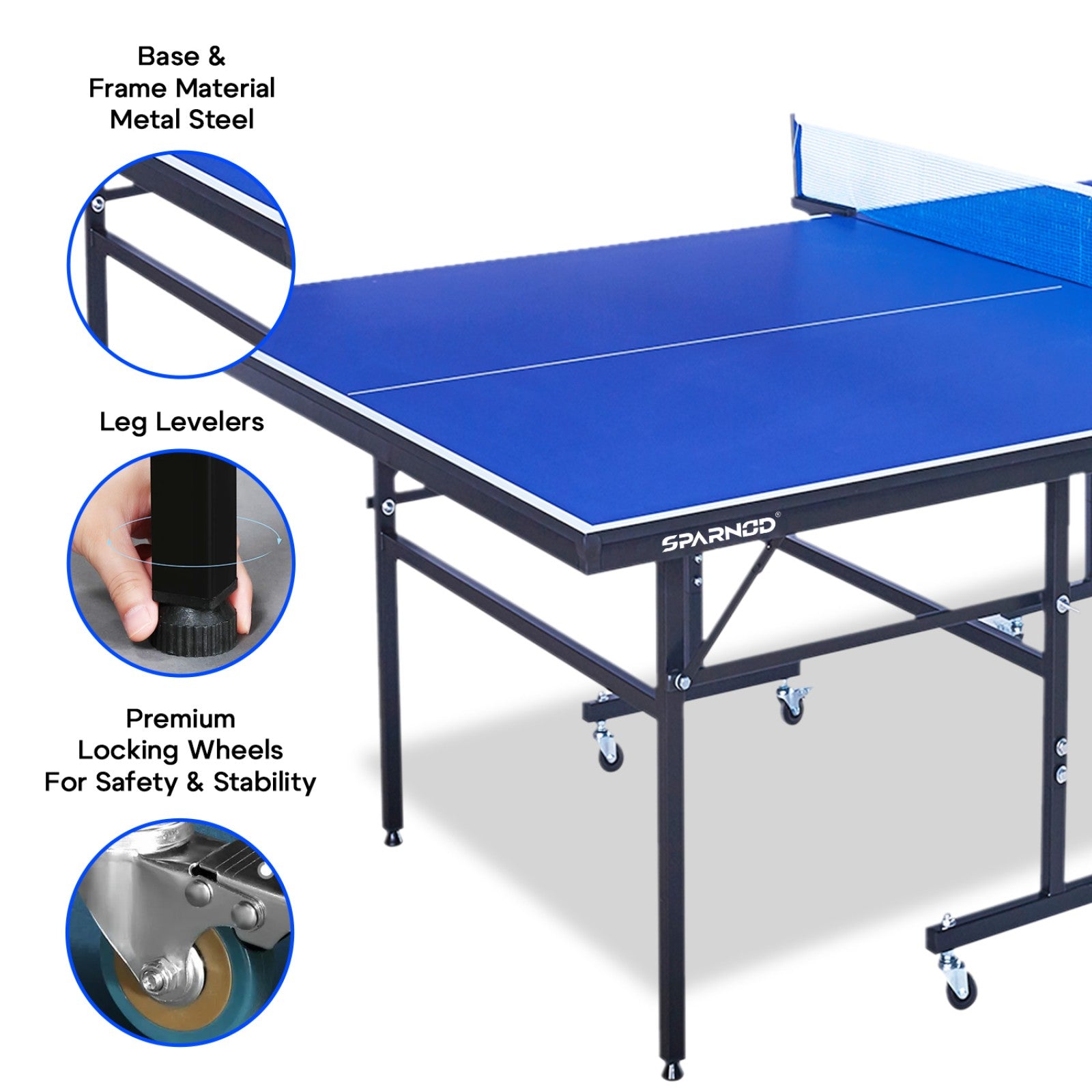 Sparnod Fitness Foldable Table Tennis Table for Indoor Sport Use, STT-13