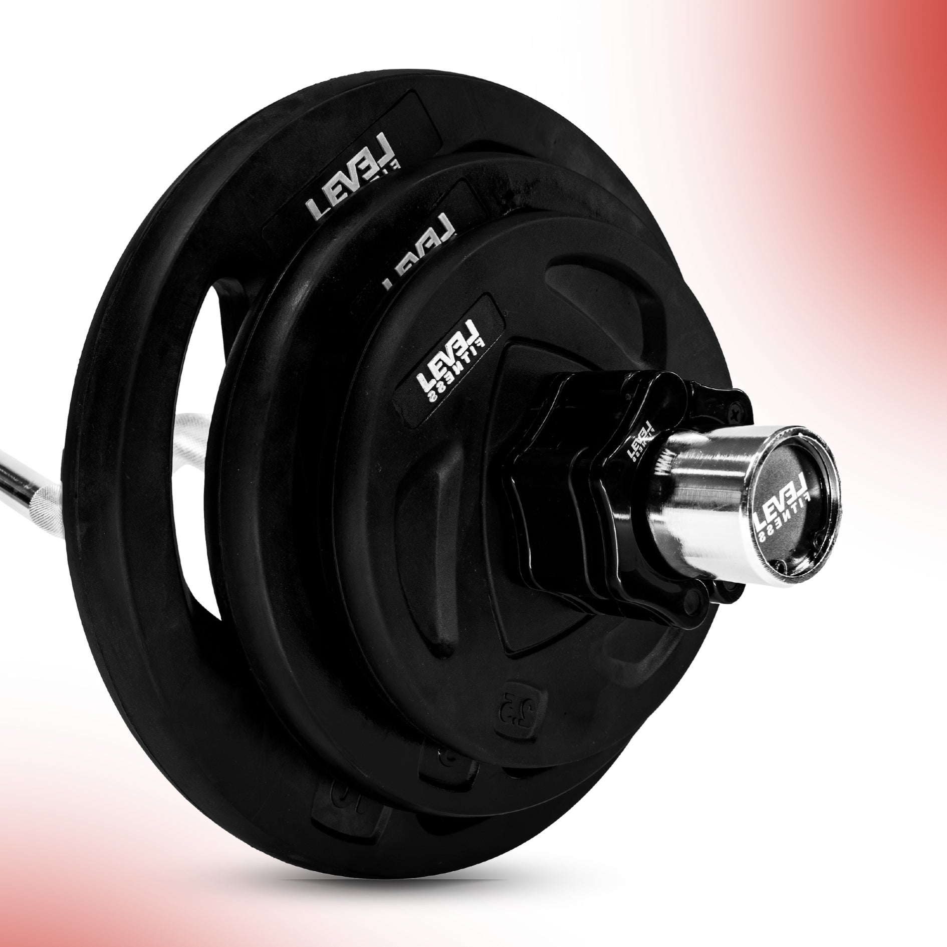Level Fitness Tri-Grip Olympic Rubber Plates | 2.5 Kg to 20 Kg | Sold as Piece