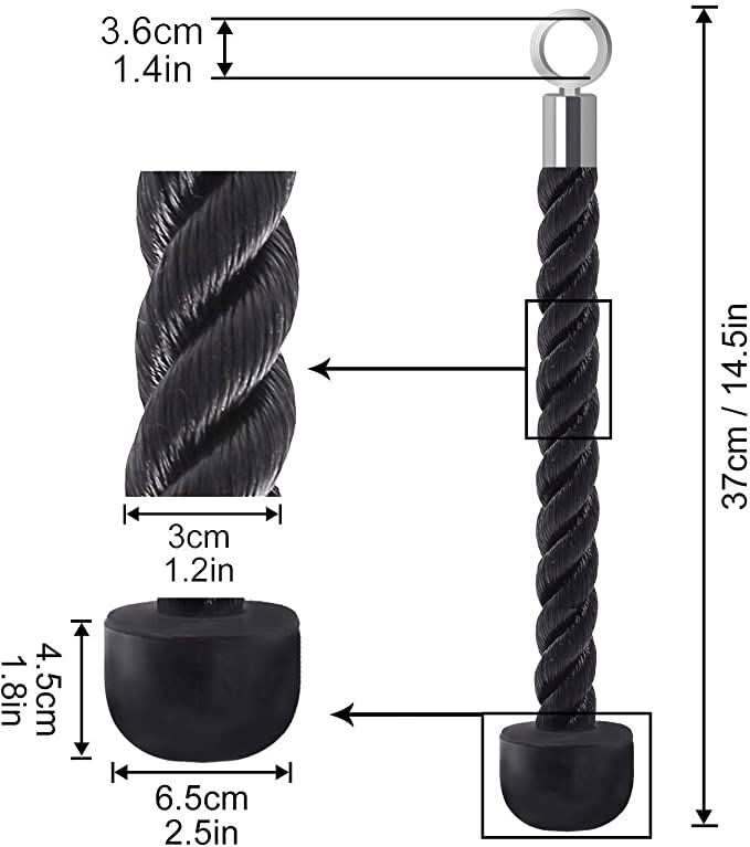 1441 Fitness Lat Attachment - Tricep Rope Abdominal Crunches (Single)