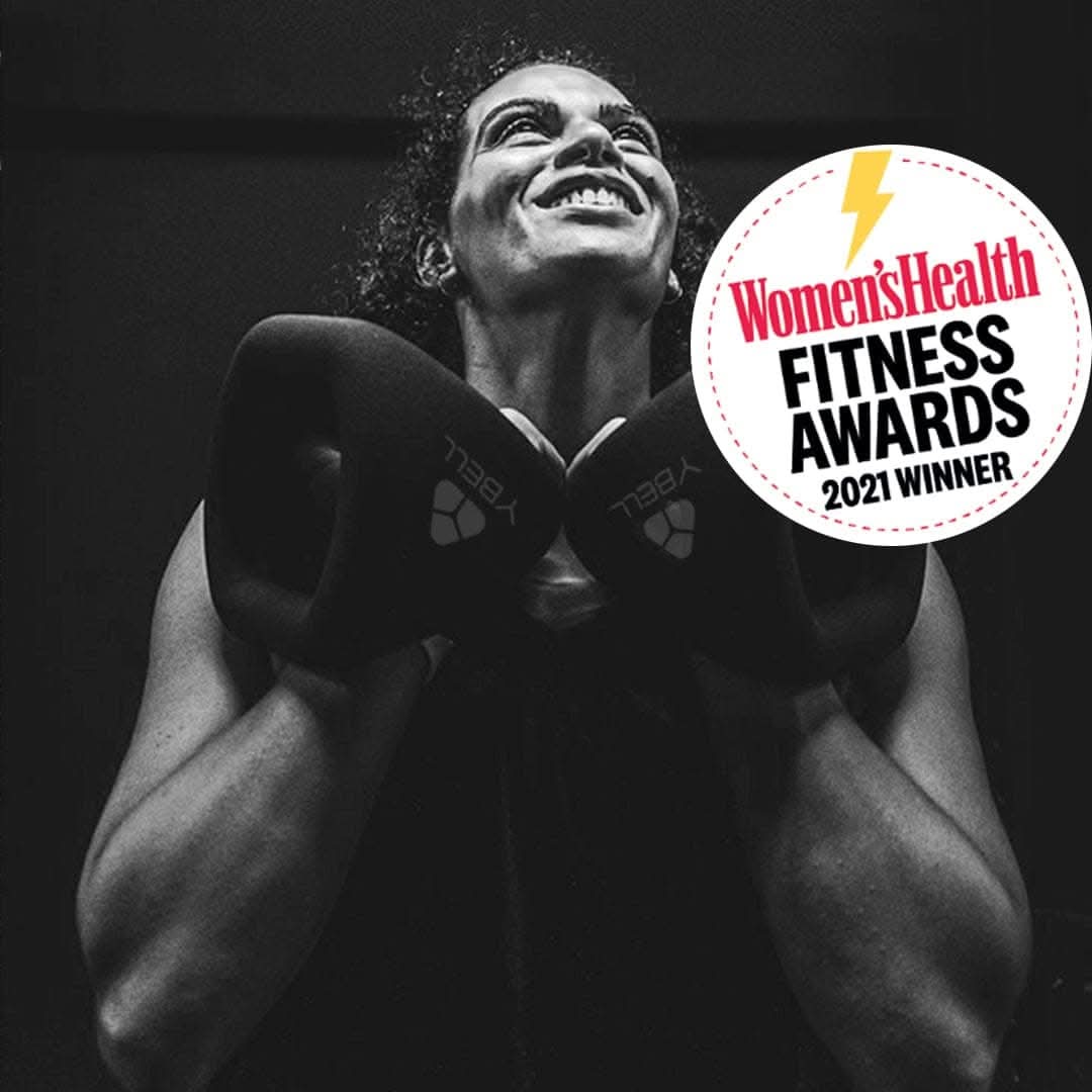 YBelleo 4-in-1 Weight Set, Kettlebell, Dumbbell, Double Grip Med Ball & Push-Up Stand