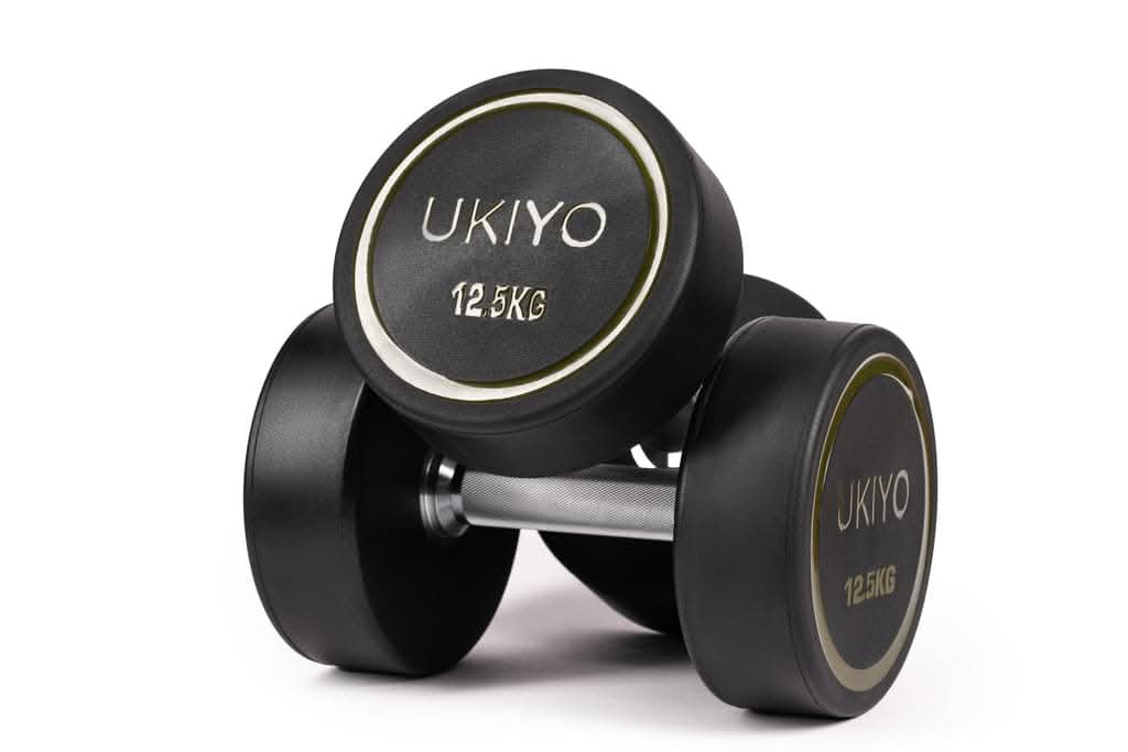 Combo Ukiyo Sensei Set (Squat Rack with Bench, 6 Kg - 16 Kg Dumbbells with Rack, 150 Kg Barbell Set, Barbell Pad, Elastic Band & Suspension Trainer)