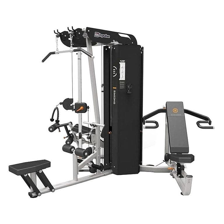 Impulse Fitness, 3 Station Gym Es3000+Es3000Opt Hi-Lo Opt 200 X 3, Silver & Black