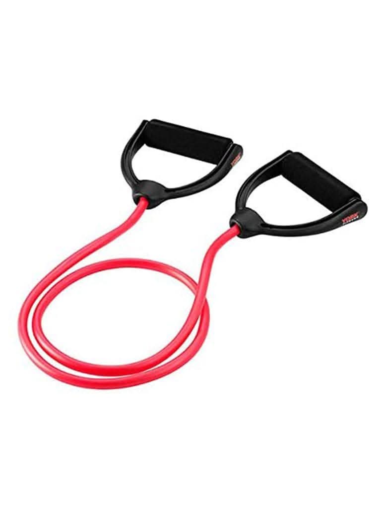 York, Fitness Resistance Tube Level 1 Firm Grip Handle, Red/Black