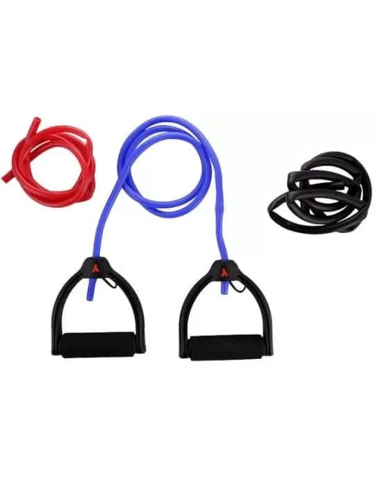 York, Fitness Resistance Tube Adjust Set Firm Grip Handle, 60234, Multi-Color