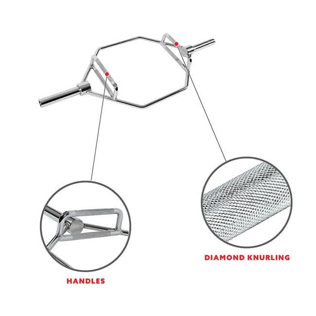 Harley Fitness 6 Ft Olympic Hex Trap Dead Lift Bar 15 kg