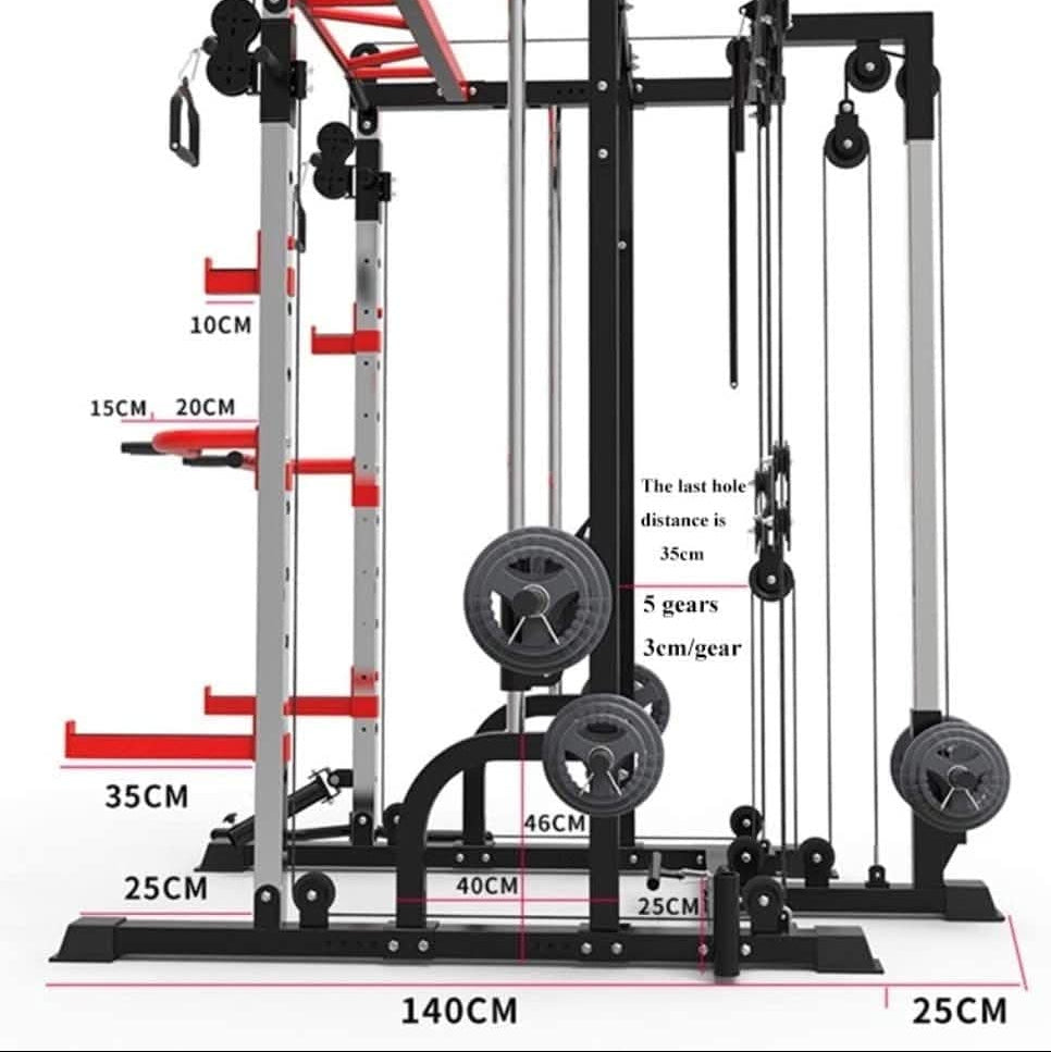 1441 Fitness Heavy Duty Smith Machine with Cable Crossover & Squat Rack - J009