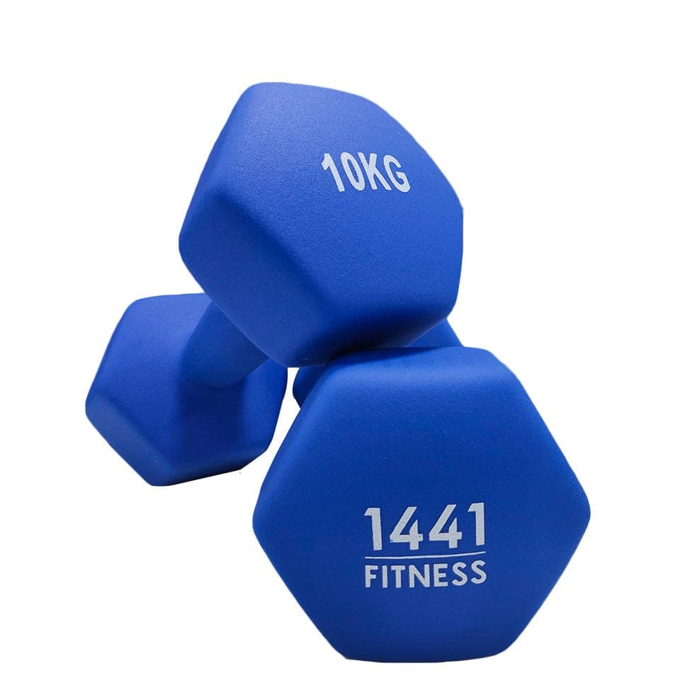 1441 Fitness Neoprene Hex Dumbbells (Sold as Pair) - 1 to 10 KG 10 KG