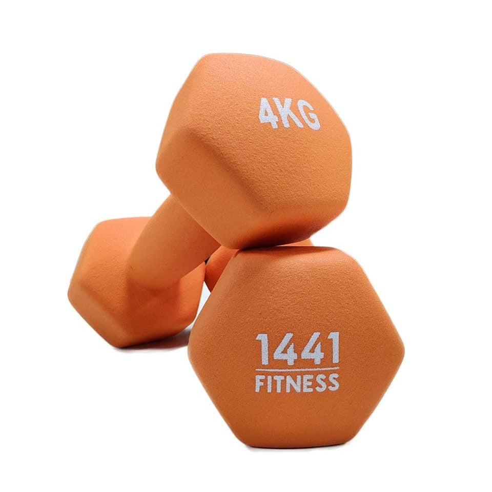 1441 Fitness Neoprene Hex Dumbbells (Sold as Pair) - 1 to 10 KG 4 KG