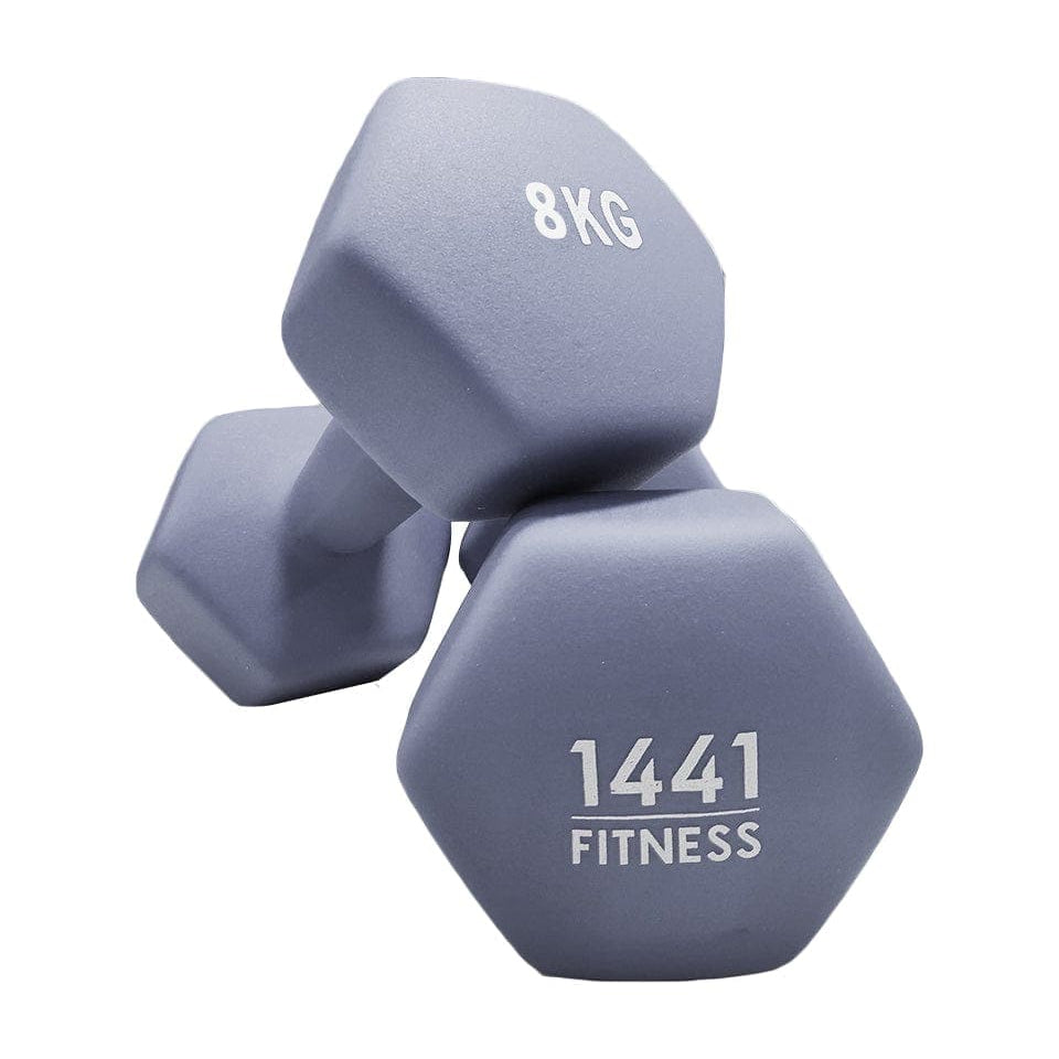 1441 Fitness Neoprene Hex Dumbbells (Sold as Pair) - 1 to 10 KG 8 KG