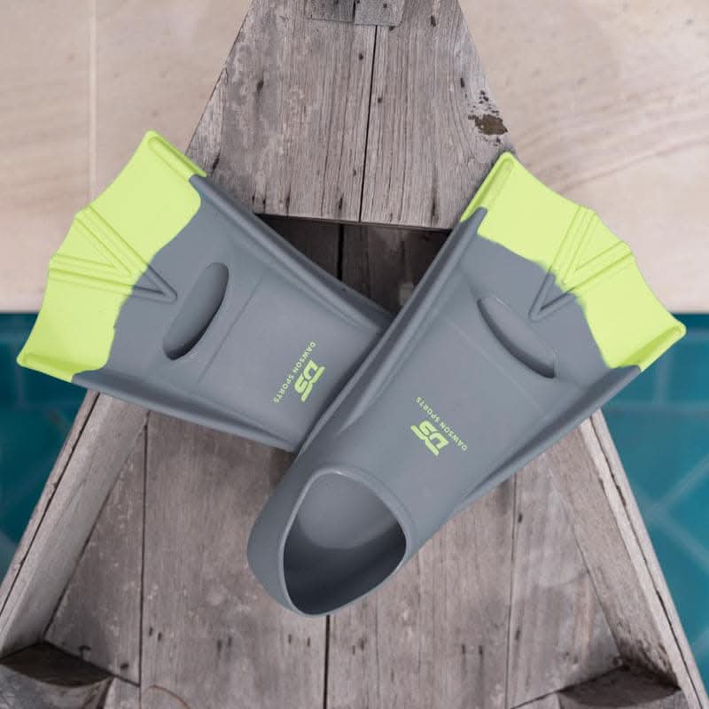 DS Speed Fins Gray/Neon Green - UK 0.5-1