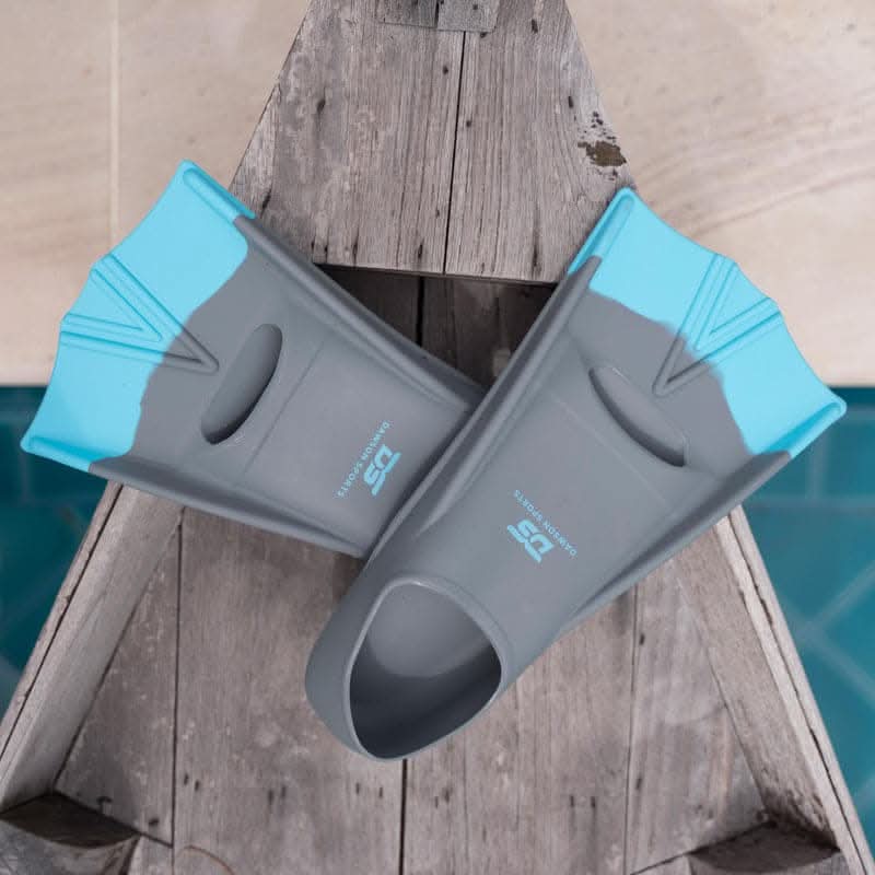 DS Speed Fins Gray/Aqua - UK 5-7