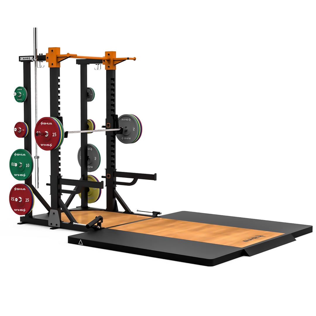 SHUA, Squat Rack Silver Gray SH-G8901, Black & Orange